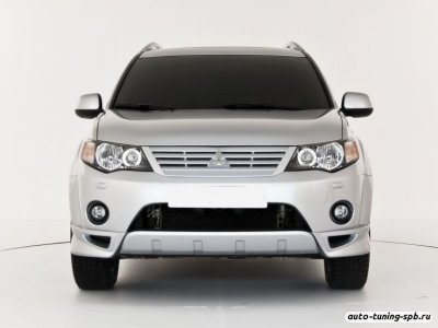 Накладки на передний бампер Mitsubishi Outlander II 